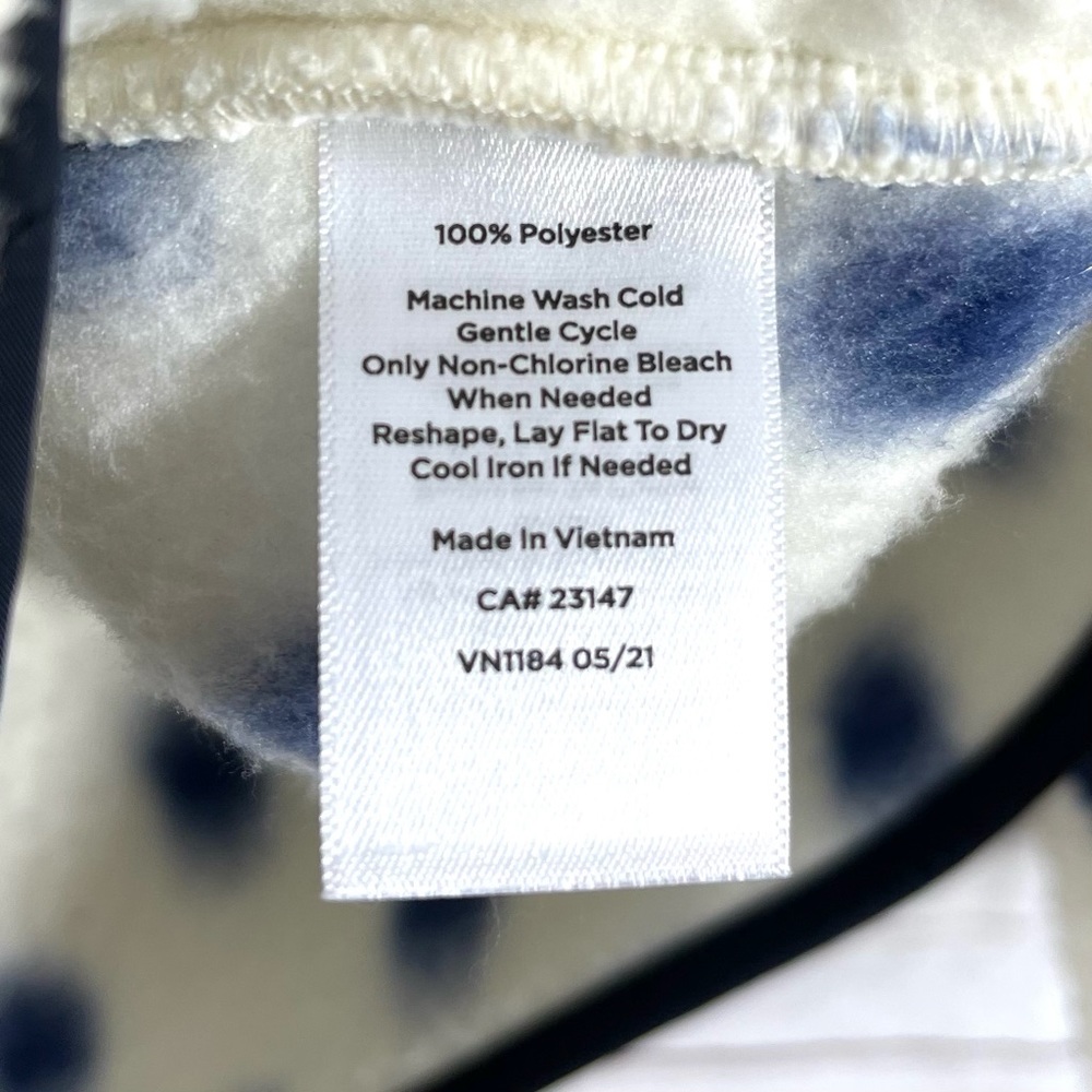 T By Talbots Fleece Jacket Womens Size L Plush Full Zip Sherpa Ivory Polka Dots - Picture 9 of 12